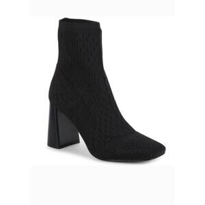 Charles David Peforated Black Sock Boots Size 8